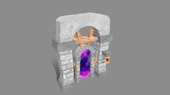 Fantasy Door Model 3D Model