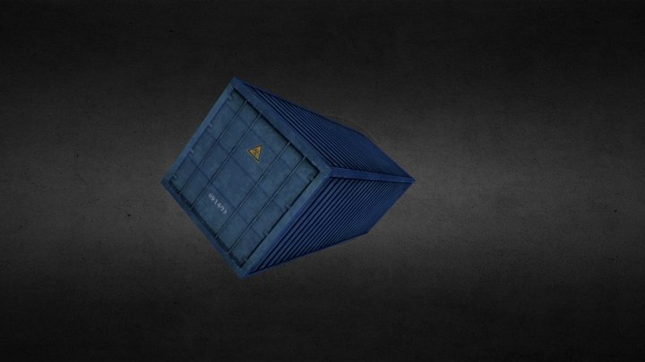 Shipping Container Blue 3D Model