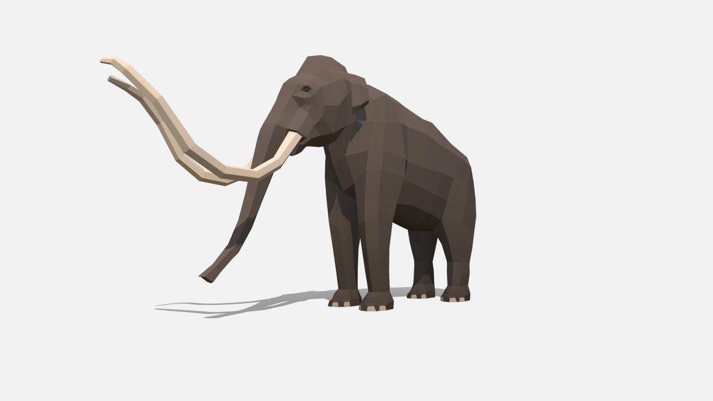 Low poly Columbian mammoth (Mammuthus columbi)