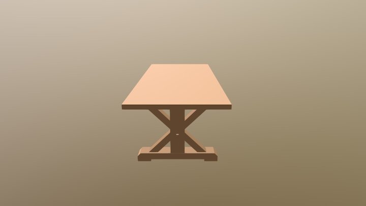 X- Brace Table - 1 3D Model