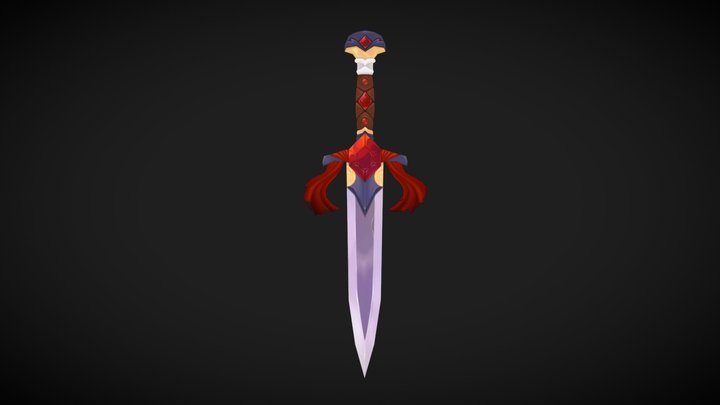 Low Poly Short Sword 3D Model