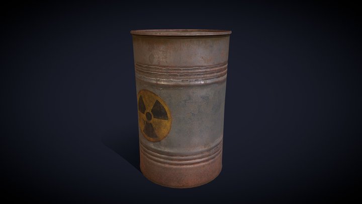 Rusty explosive barrel 3D Model