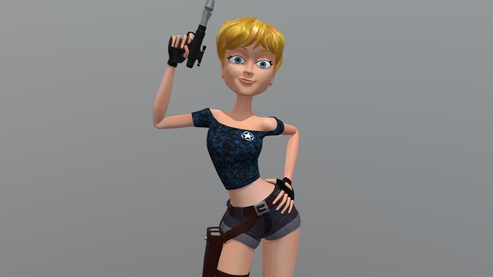 Cartoon Girl Maya modeling 3D Model