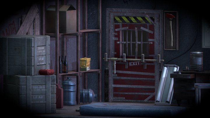 Isometric L4D Safe Room 3D Model
