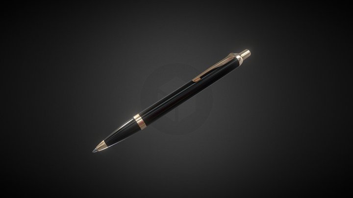 Pen with Gold 3D Model