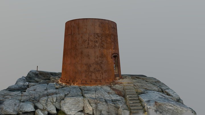 Runde fyr støypejarnstårnet 3D Model
