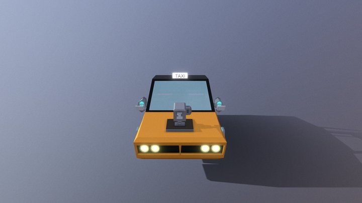 Taxi NeoRetro Lowpoly 3D Model