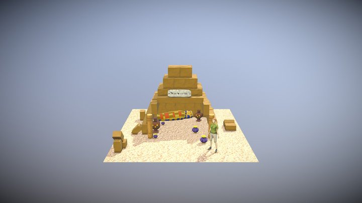 Egyptian Scene and Character 3D Model