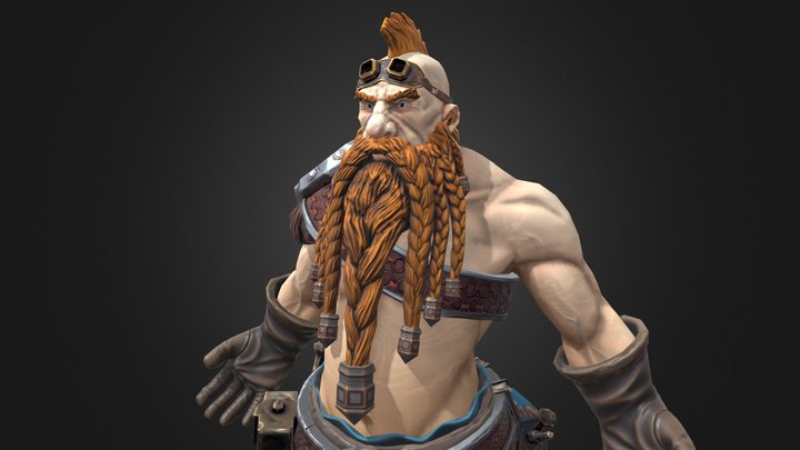 Dwarf Blacksmith 3D Model