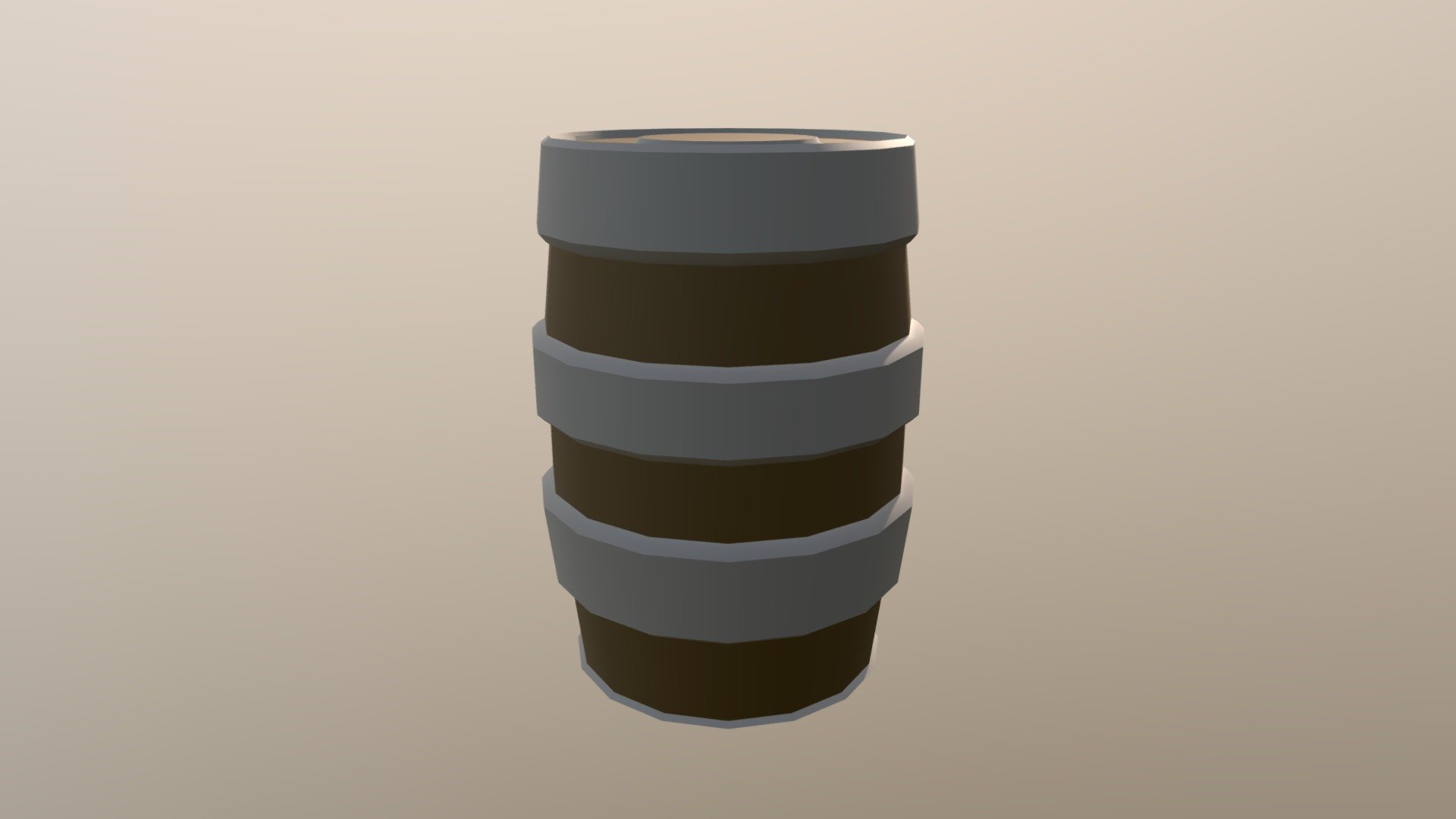 Low Poly Whiskey Barrel