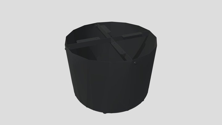 Pied de table basse cylindrique acier Ø 60 cm 3D Model