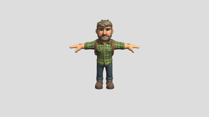 Joel – The Last of Us Rigged Cartoon Style TPose 3D Model