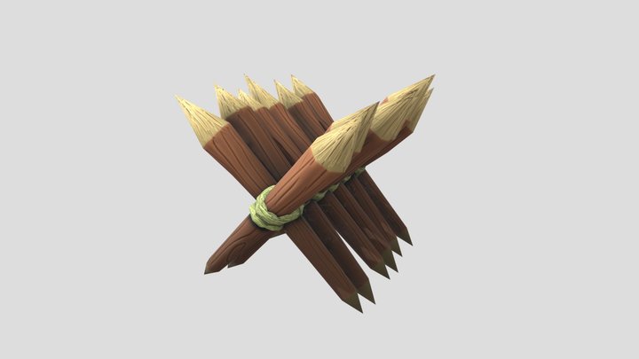 Stylized Pallisade 3D Model