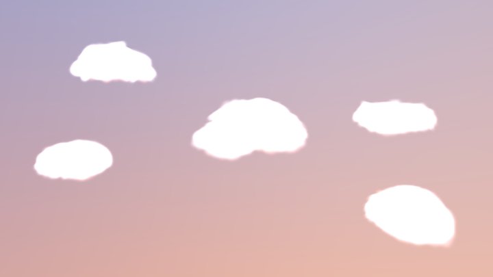 Pack of 5 Fluffy Clouds 3D Model