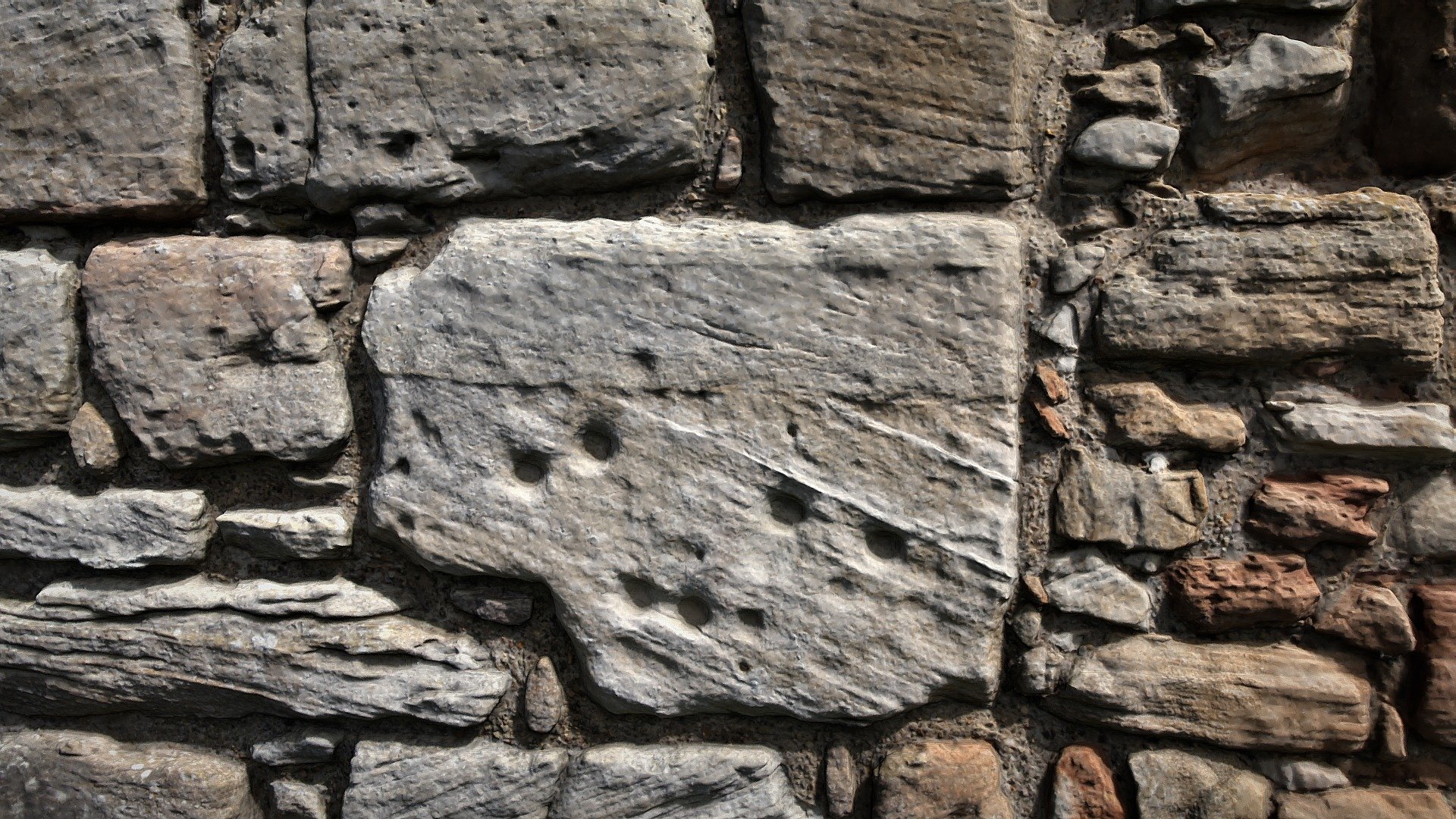 Musket shot holes Crichton Castle