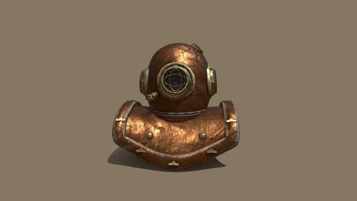 1940s Diving Helmet 3D Model