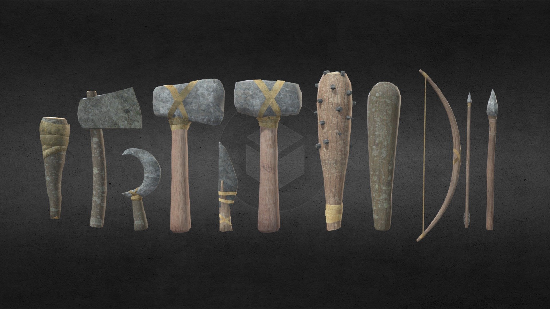 Stone Weapons Pack 3d Model By Improvekz E499078 Sketchfab