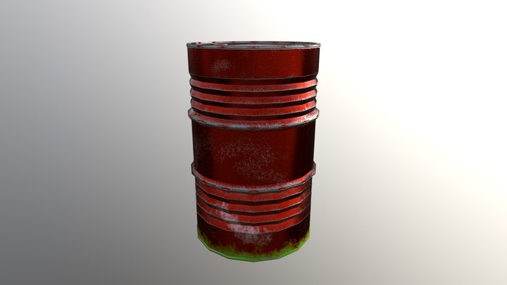 Red Oil Barrel 3D Model