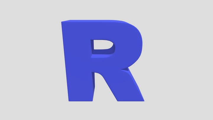 R Letter 3D Model