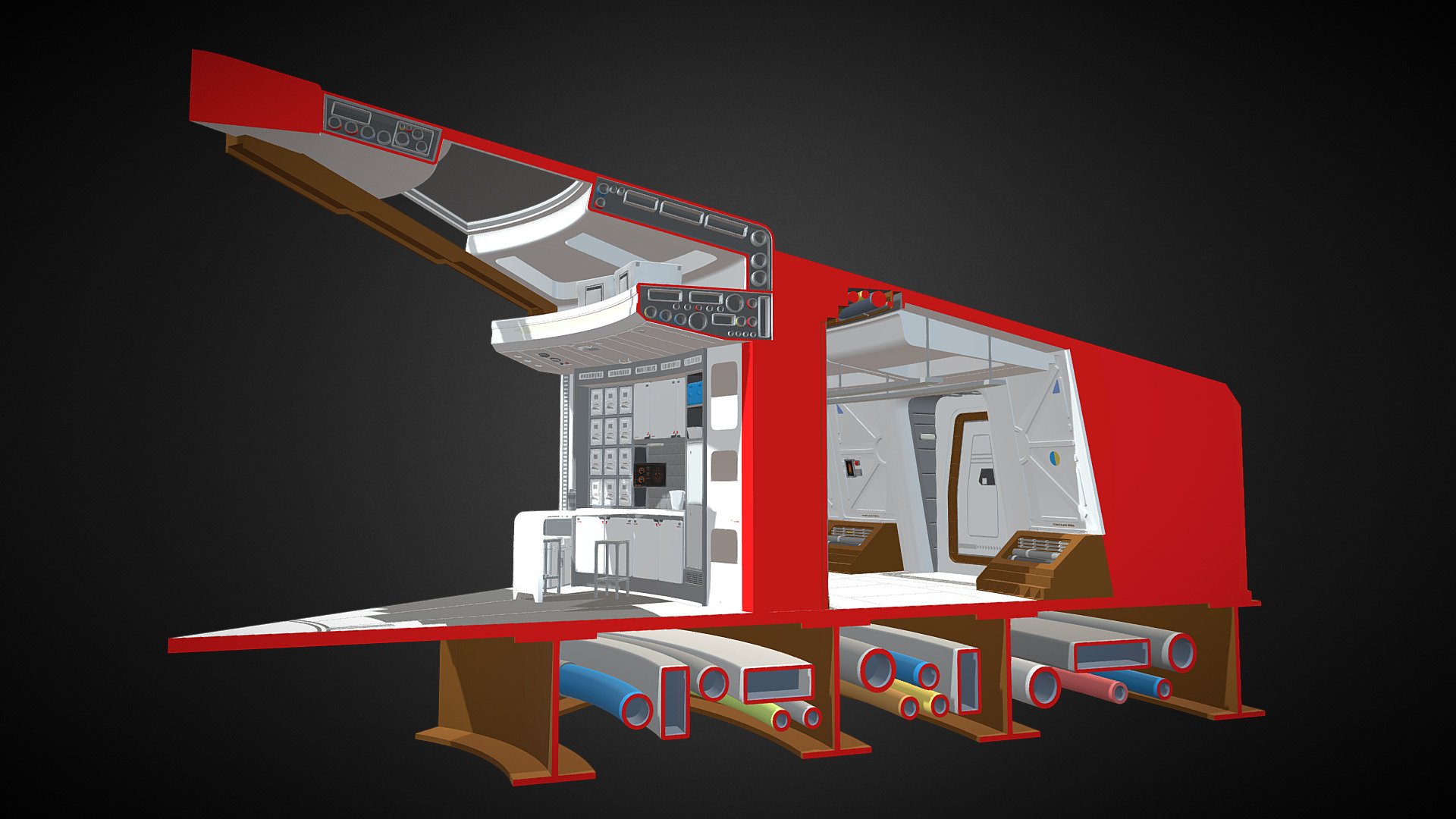 Command Center - 06 - Kitchen Area - Buy Royalty Free 3D model by ...