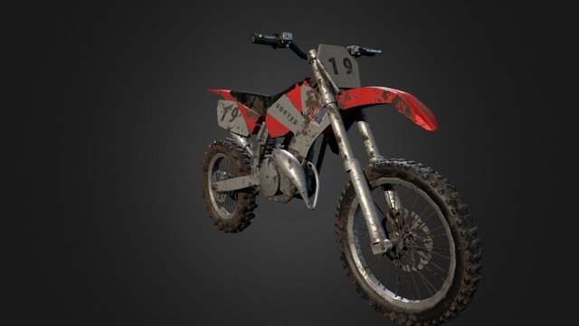 Muddy Dirt Bike 3D Model