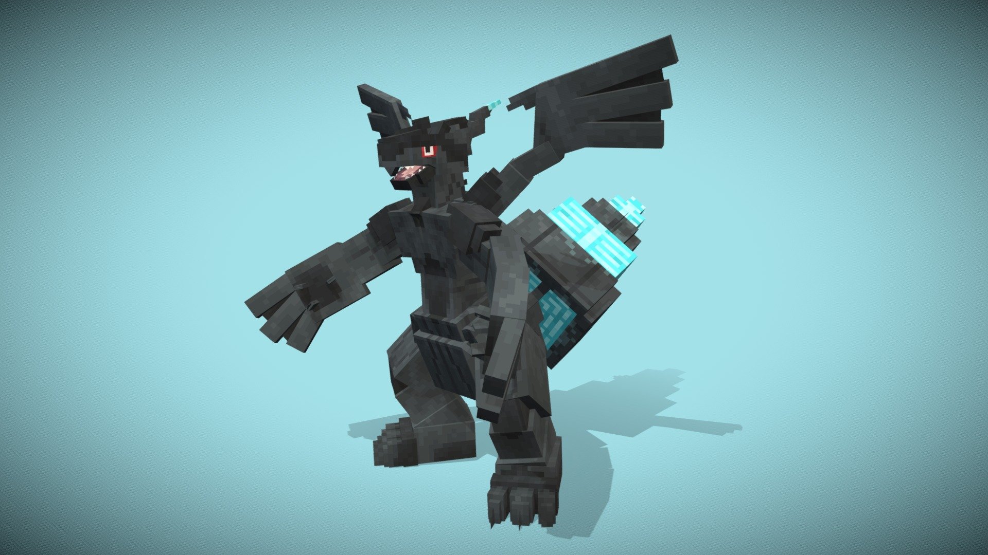 Zekrom - Minecraft Cobblemon Style - 3D model by AGA (@AGA0) [e4a03c2 ...