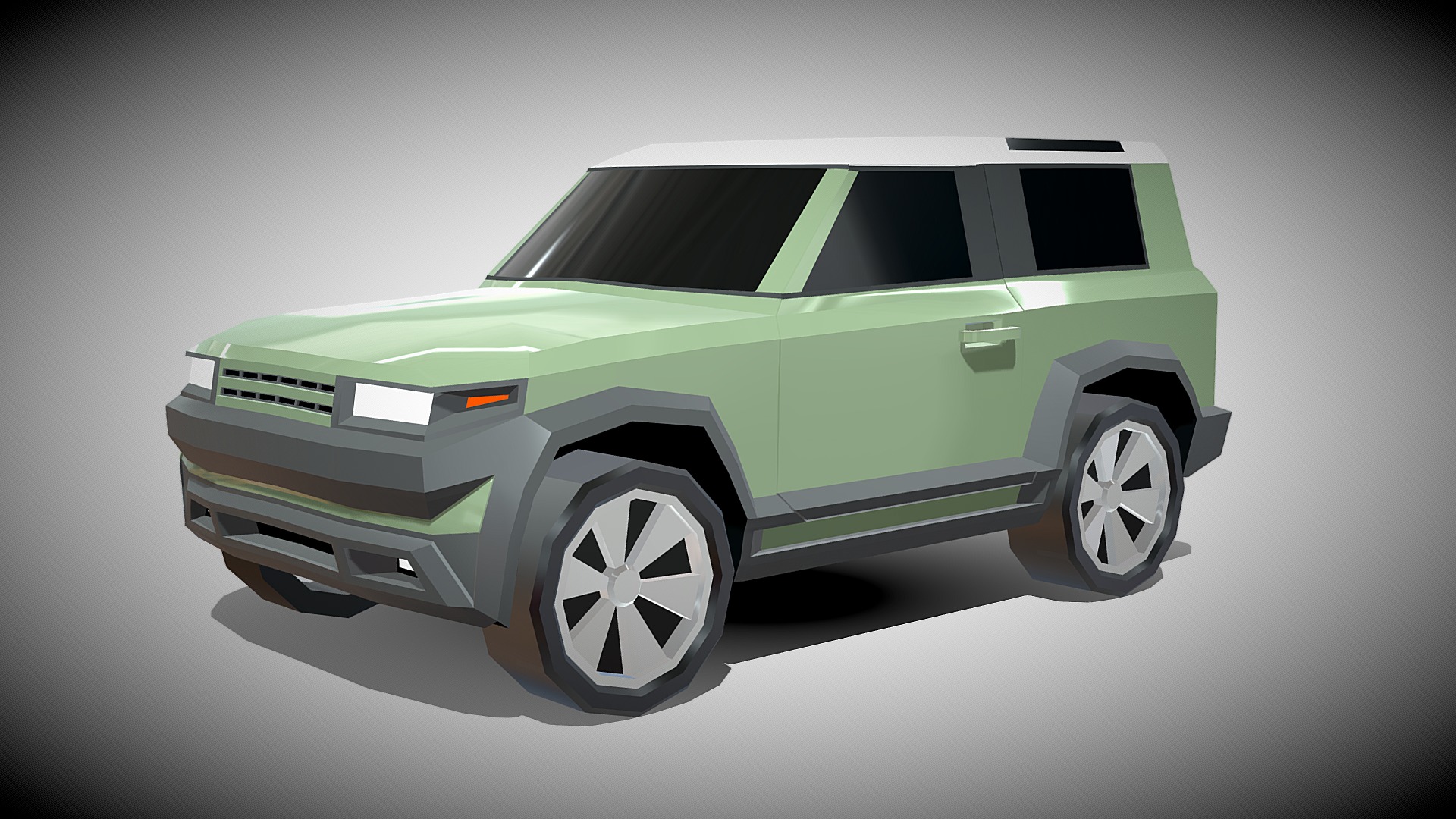 3D model Generic Land Rover - This is a 3D model of the Generic Land Rover. The 3D model is about a green and black car.