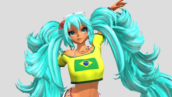 Ballerina Brazilian Miku Pose 3D Model