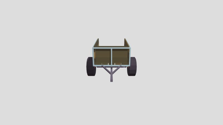 Телега Low Poly 3D Model