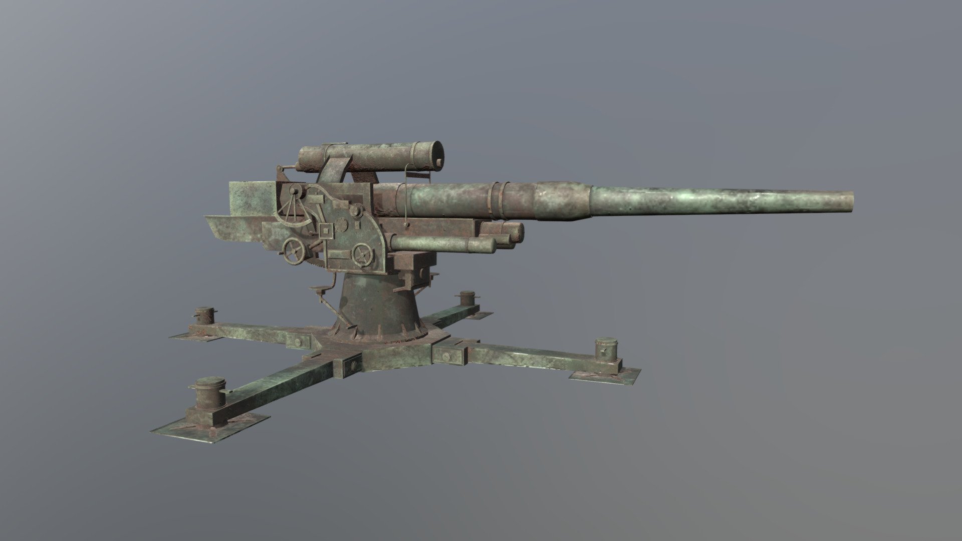 Flak Gun - 3D model by TristanHalkes [e4a6572] - Sketchfab