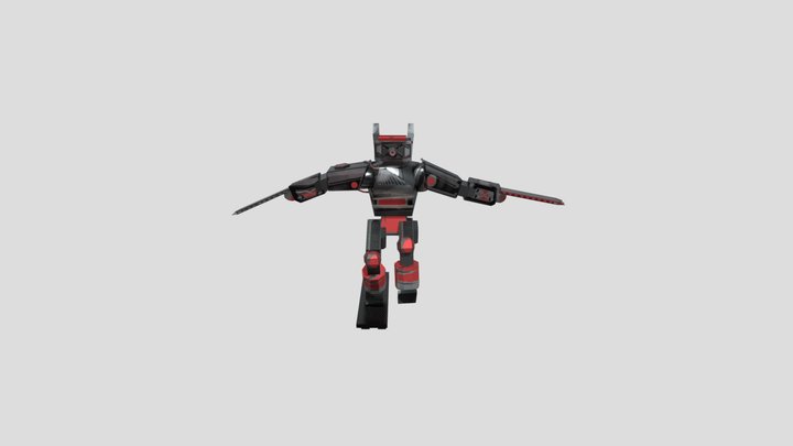 robot with da skateboard 3D Model