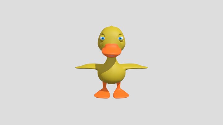 Quack Adorable Stylized Cartoon Duck 3D Model 3D Model