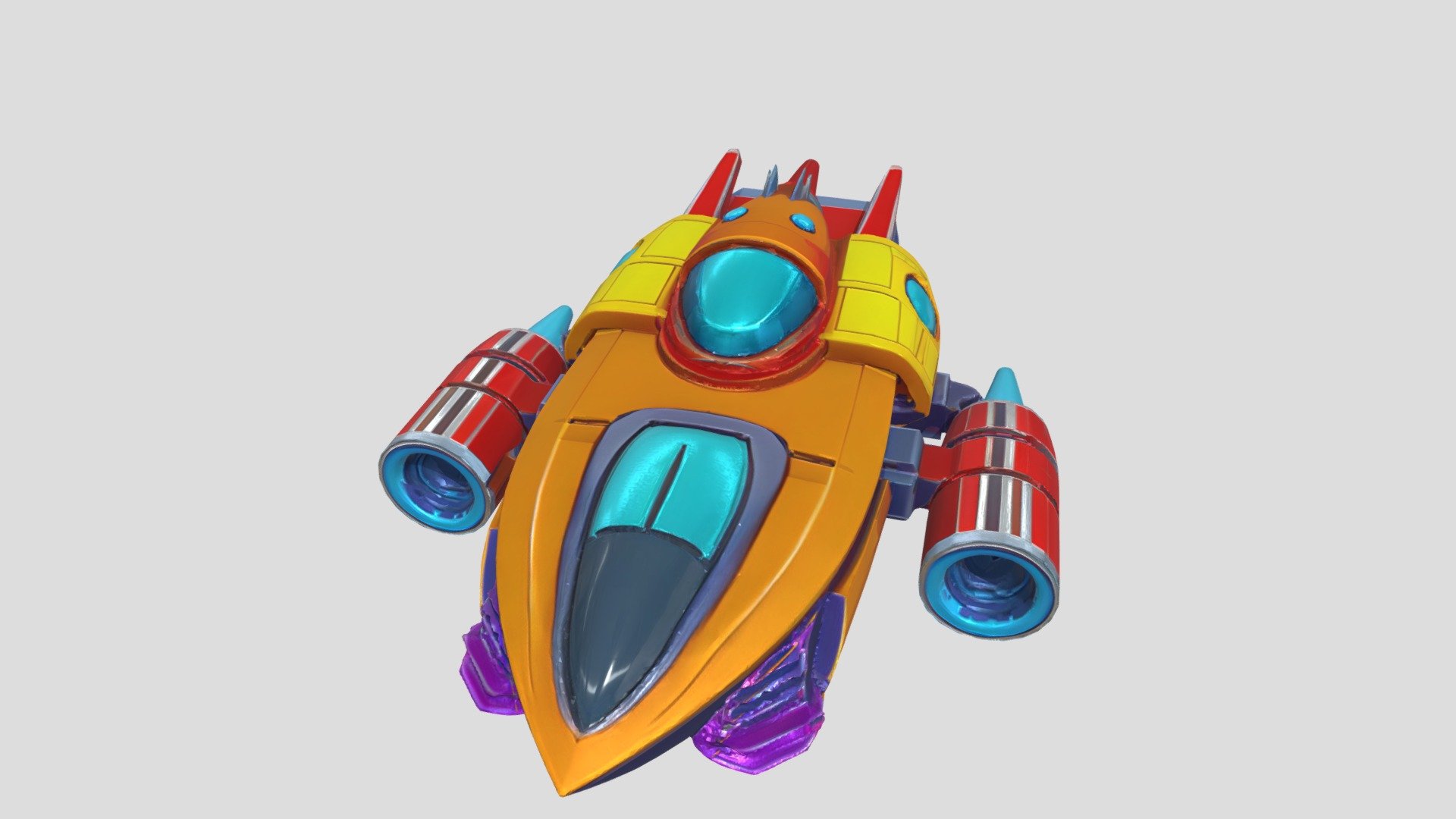 futuristic spaceship with vibrant design - Download Free 3D model by ...