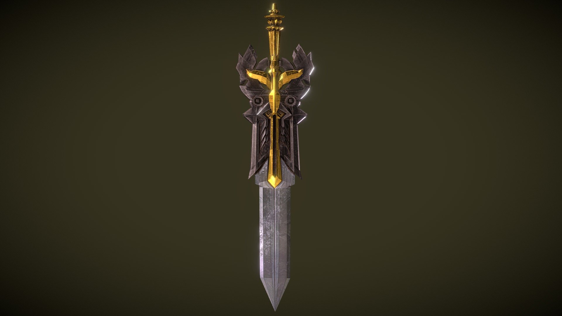 Low-Poly Worn Sword - Download Free 3D model by €r!c (@ericdavis ...