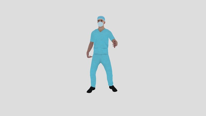 Operador sosteniendo-1 3D Model