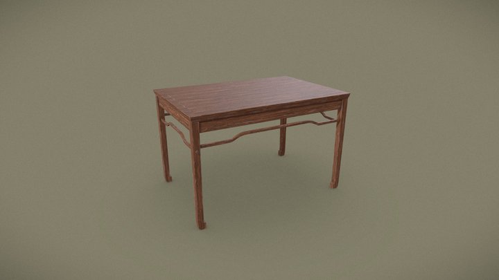 Wood Table 1 3D Model