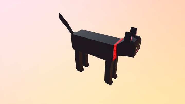 Blocky Cat 3D Model