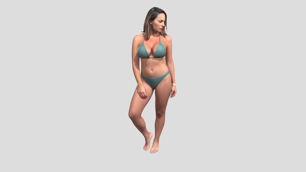 Teal Bikini Model