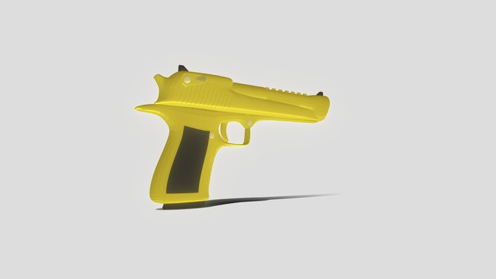 Golden Plated .50 Calliber Desert Eagle 3D Model