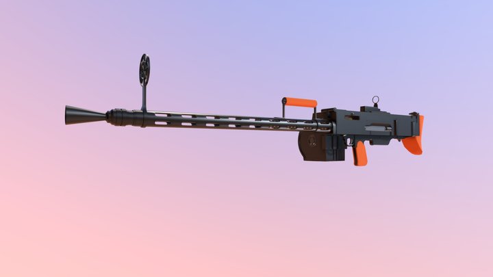 Bergmann MG 15nA machine gun 3D Model