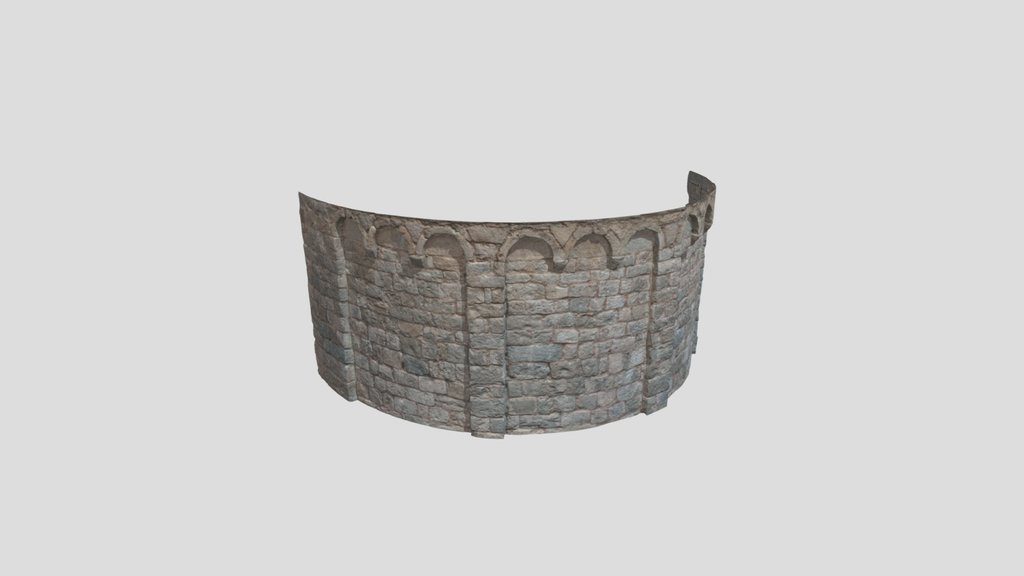 Monastery Wall Round Pbr Scan