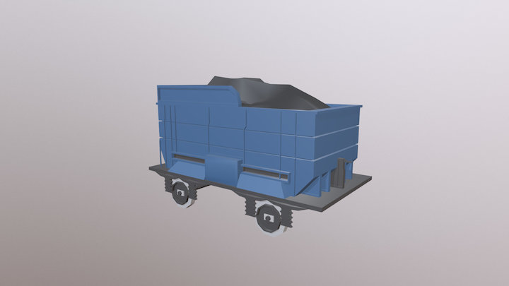 Low poly blue car TTR:E 3D Model
