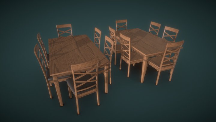 Dining Table & Chair 3D Model