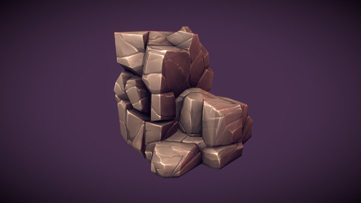 Low Poly Rock Formation 03 3D Model