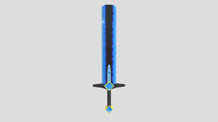 blue fire sword 3D Model