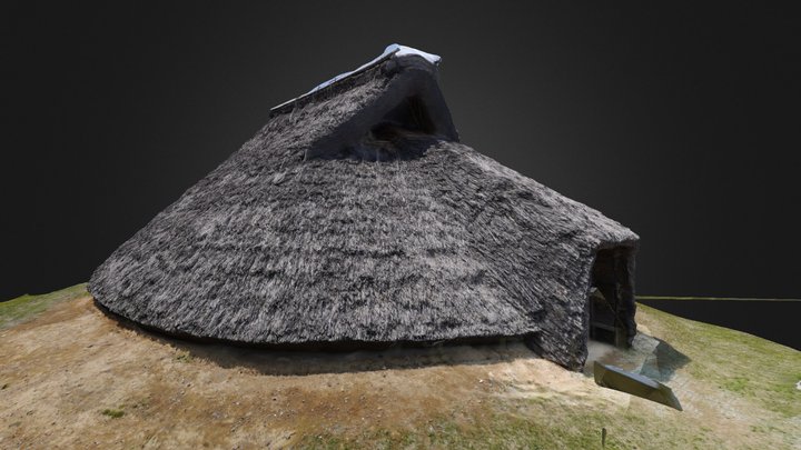 a straw‐thatched roof 3D Model