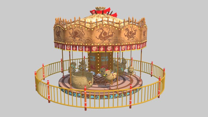 Kids Carousel 3D Model