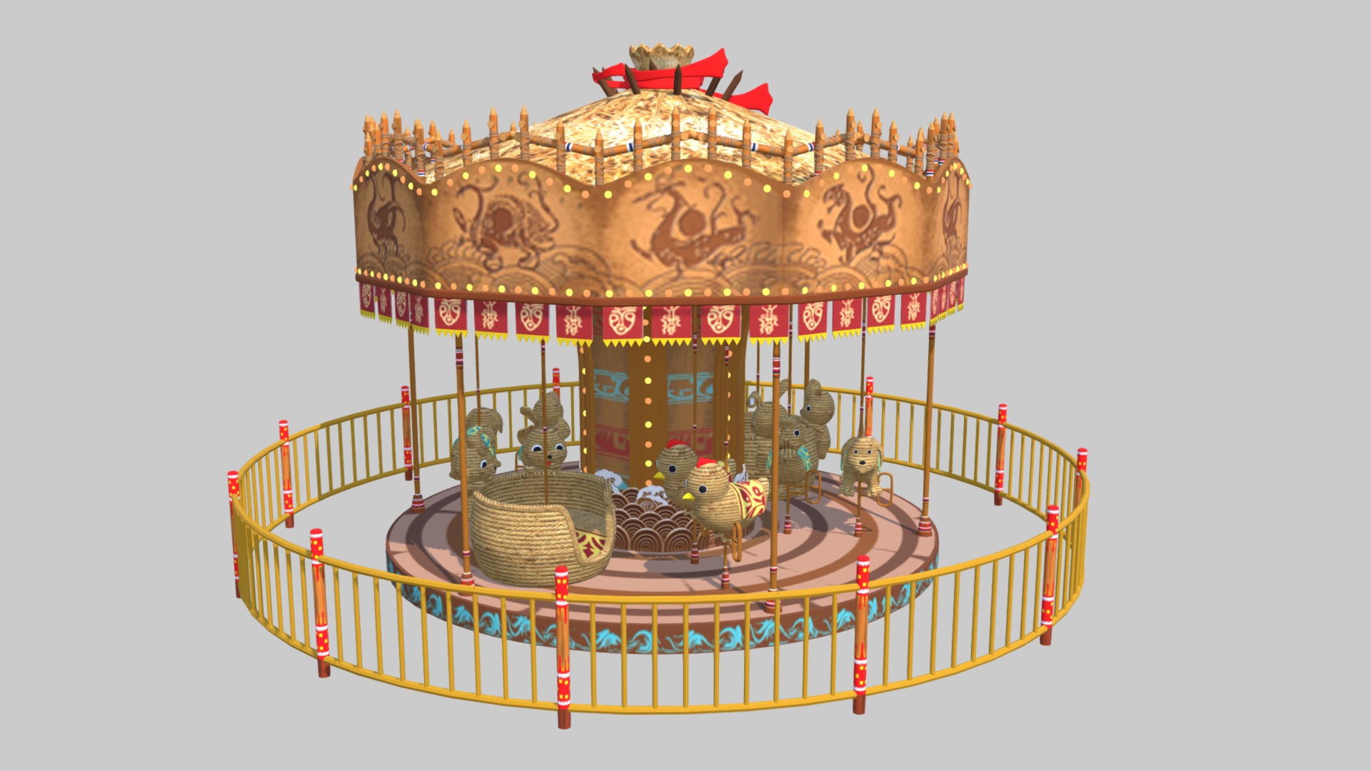 3D model Kids Carousel - This is a 3D model of the Kids Carousel. The 3D model is about diagram.