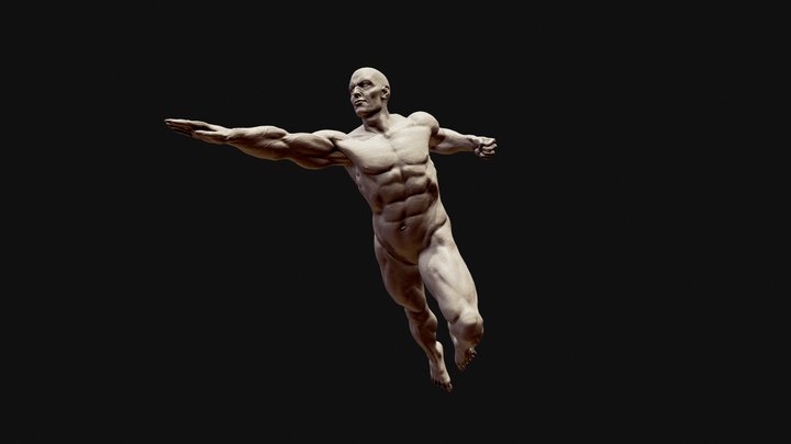 Superhero Model in Dynamic Pose 3D Model