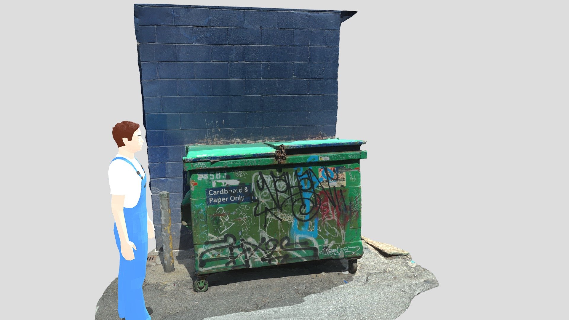 Cardboard Recycling Dumpster for Scale - 3D model by GaidaCanix ...